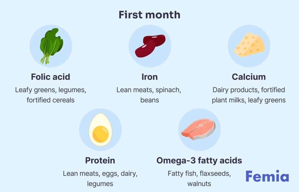 Hamileliğin ilk ayı beslenme tablosu